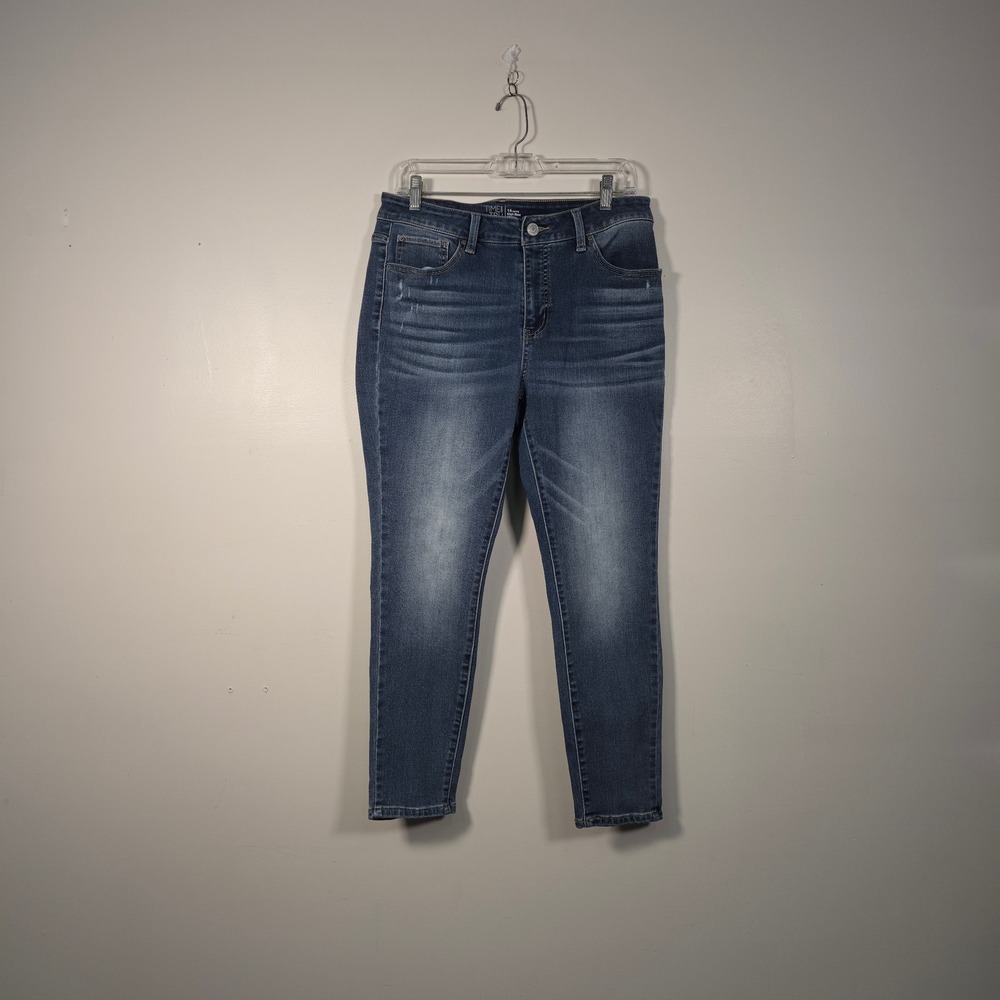 TIME AND TRU Skinny Jeans Women 14P Blue High Rise Stretch Denim Casual Everyday